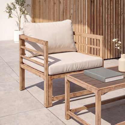 Cortina – set da giardino in metallo effetto legno anticato