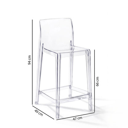 Aura XL – sgabello da cucina in policarbonato trasparente