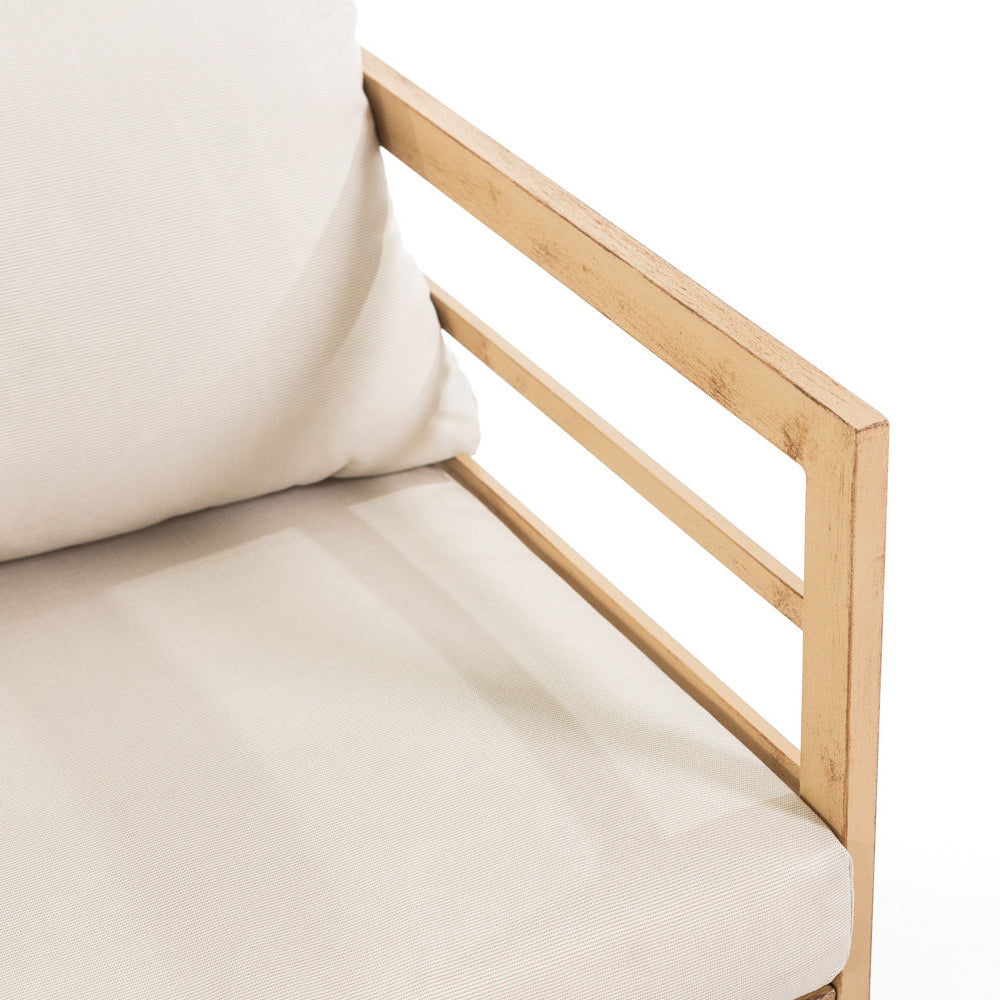 Cortina – set da giardino in metallo effetto legno anticato