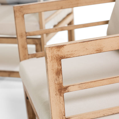 Cortina – set da giardino in metallo effetto legno anticato