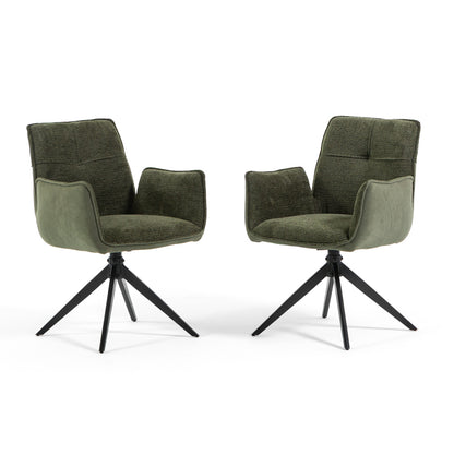 Evelyn – Poltroncina in doppio tessuto con gambe in metallo, colore verde abete, tipo di tessuto velluto