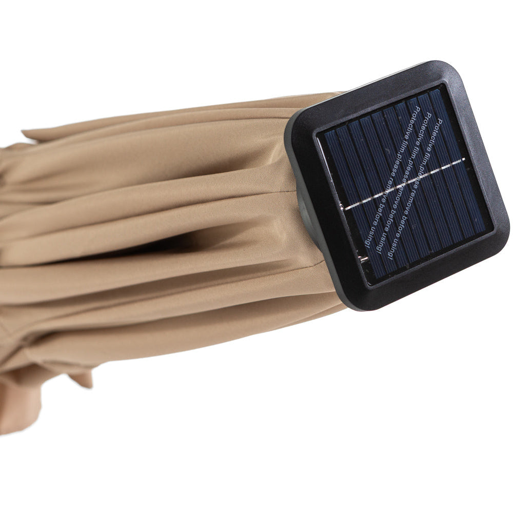 Notus Led – ombrellone da giardino con luci solari e inclinabile