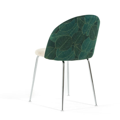 Sara – sedia in velluto decorato con gambe in metallo