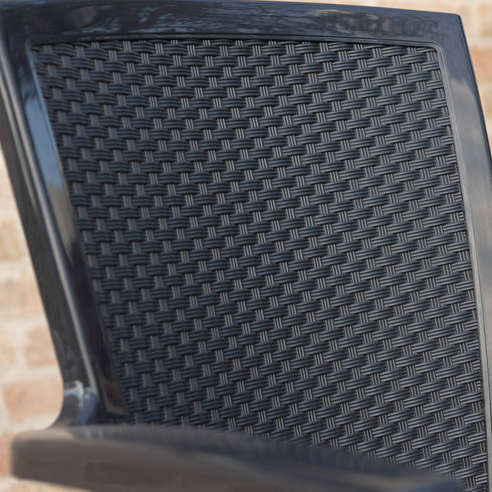 Diana – sedia in polipropilene con schienale effetto rattan
