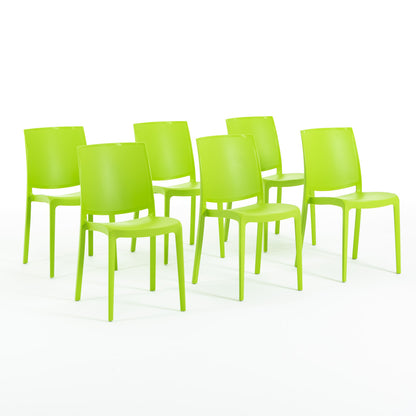 Carmen – sedia in polipropilene dal design lineare, colore lime