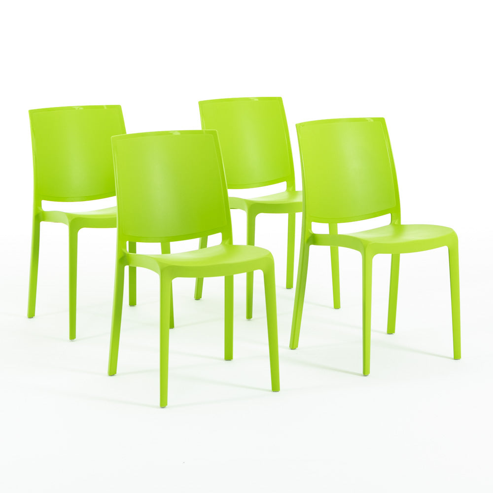 Carmen – sedia in polipropilene dal design lineare, colore lime