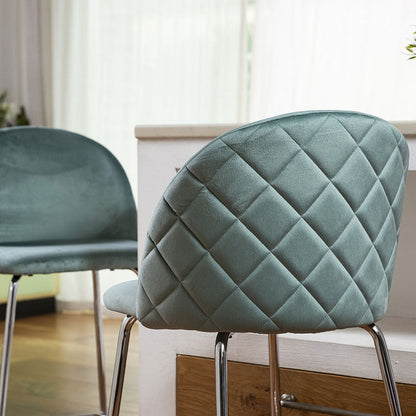 Sara XL – sgabello da cucina in velluto e gambe metallo
