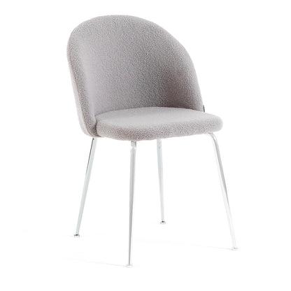 Sara – sedia in tessuto teddy con gambe in metallo