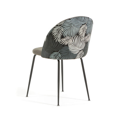 Sara – sedia in velluto decorato con gambe in metallo