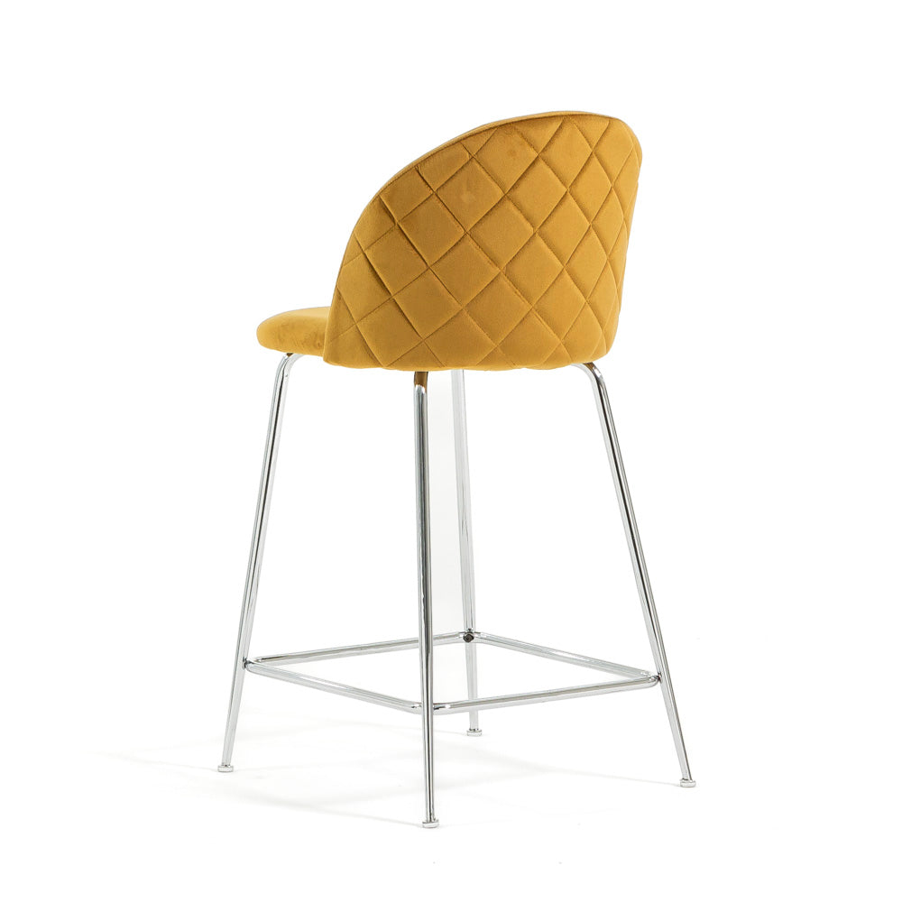 Sara XL – sgabello da cucina in velluto e gambe metallo
