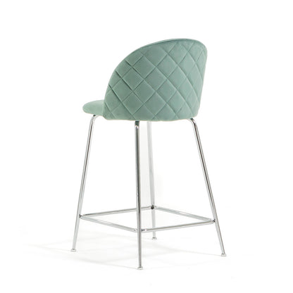 Sara XL – sgabello da cucina in velluto e gambe metallo