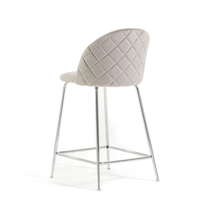 Sara XL – sgabello da cucina in velluto e gambe metallo