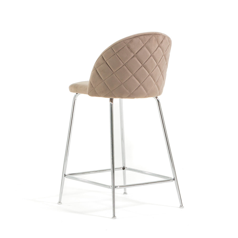 Sara XL – sgabello da cucina in velluto e gambe metallo