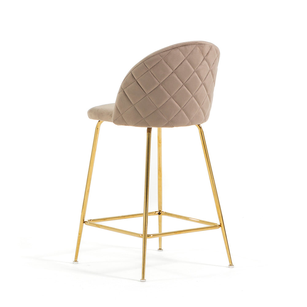 Sara XL – sgabello da cucina in velluto e gambe metallo