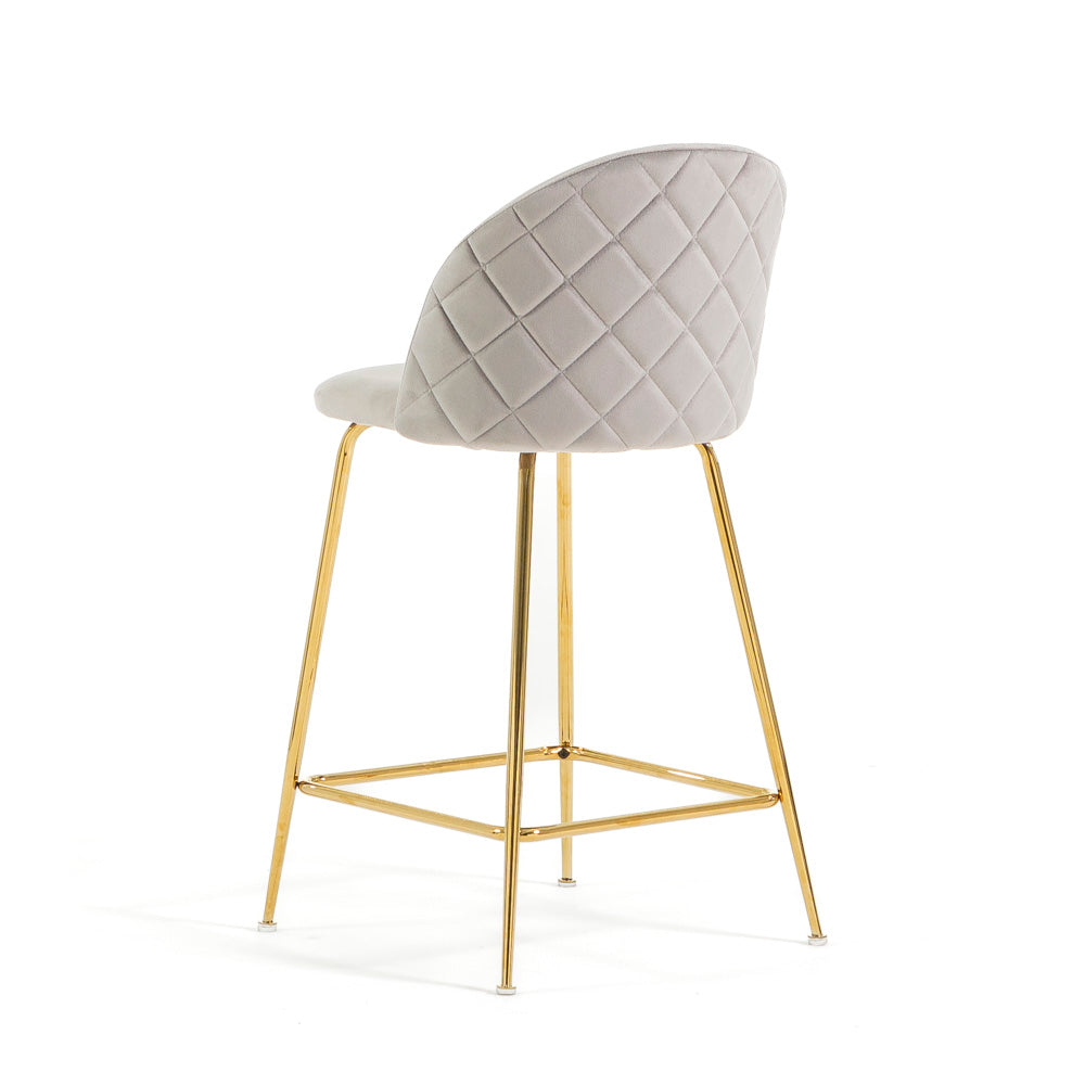 Sara XL – sgabello da cucina in velluto e gambe metallo