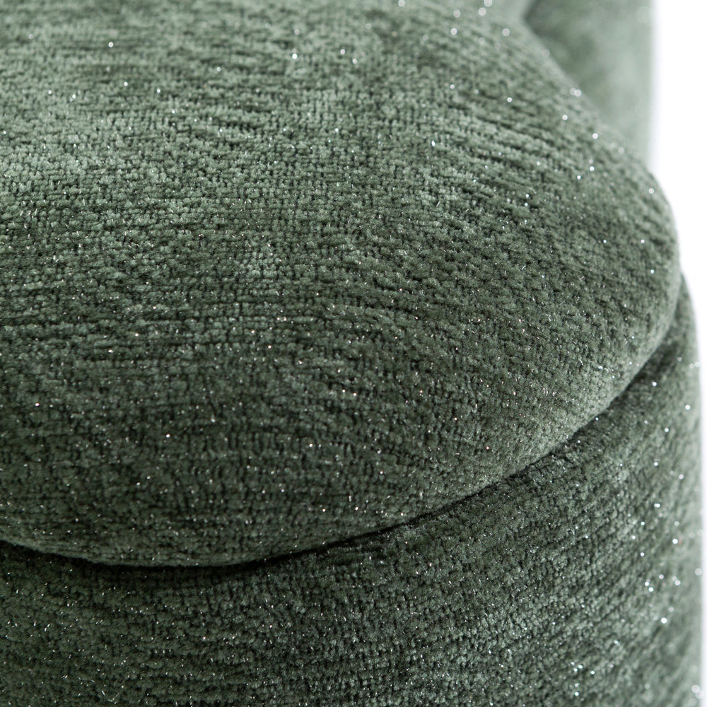 Lucky – pouf in velluto con micro glitter e maniglia laterale