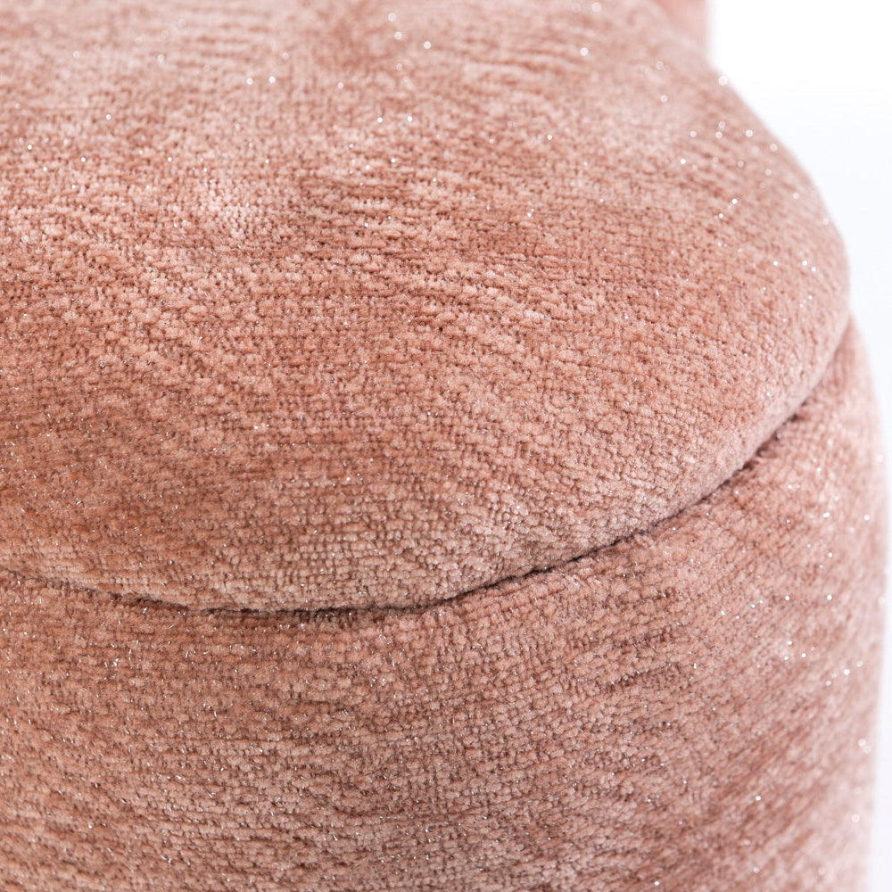 Lucky – pouf in velluto con micro glitter e maniglia laterale