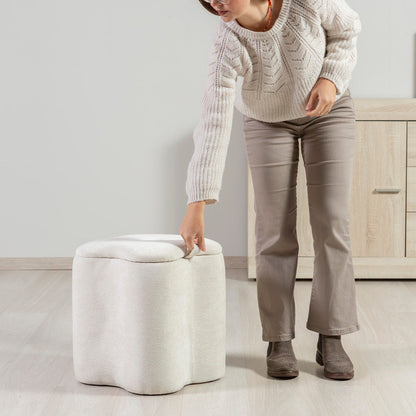 Lucky – pouf in velluto con micro glitter e maniglia laterale