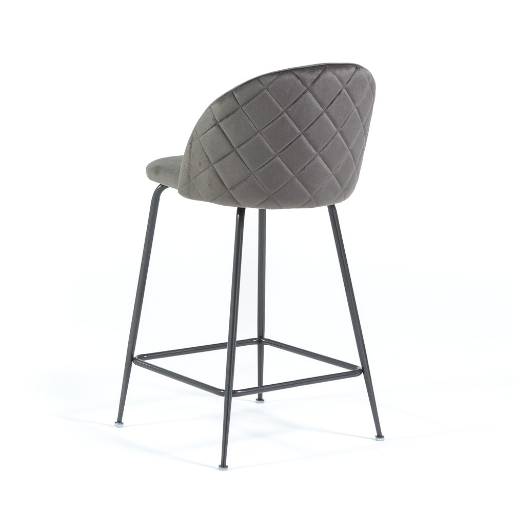 Sara XL – sgabello da cucina in velluto e gambe metallo