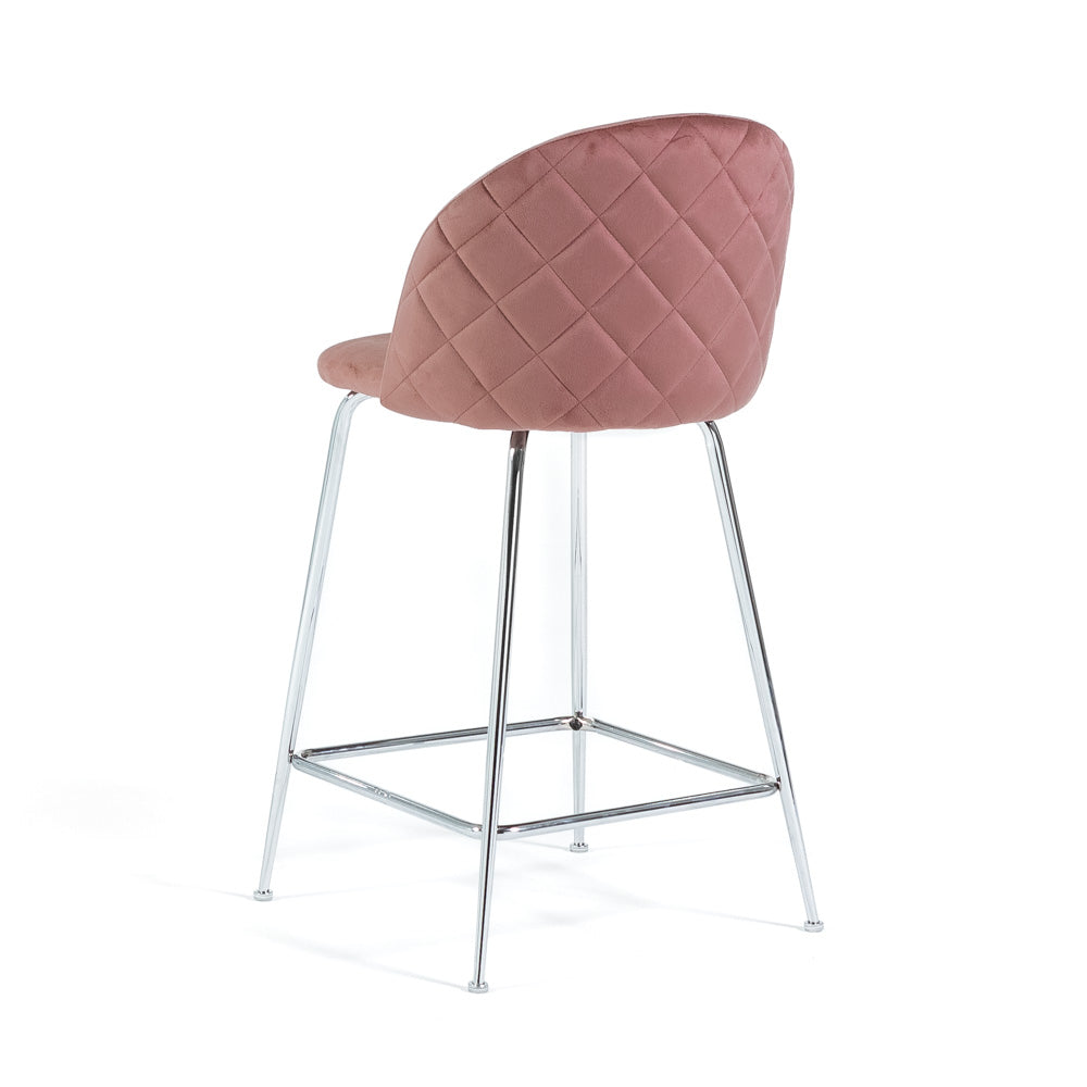 Sara XL – sgabello da cucina in velluto e gambe metallo