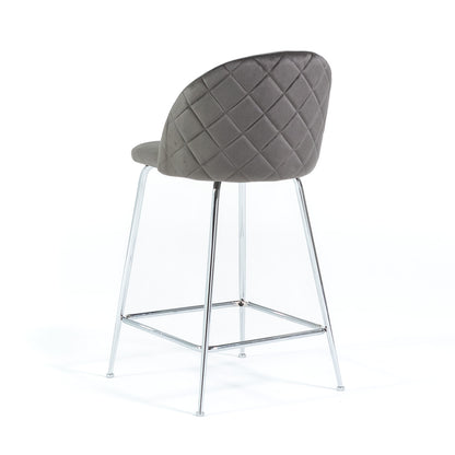 Sara XL – sgabello da cucina in velluto e gambe metallo