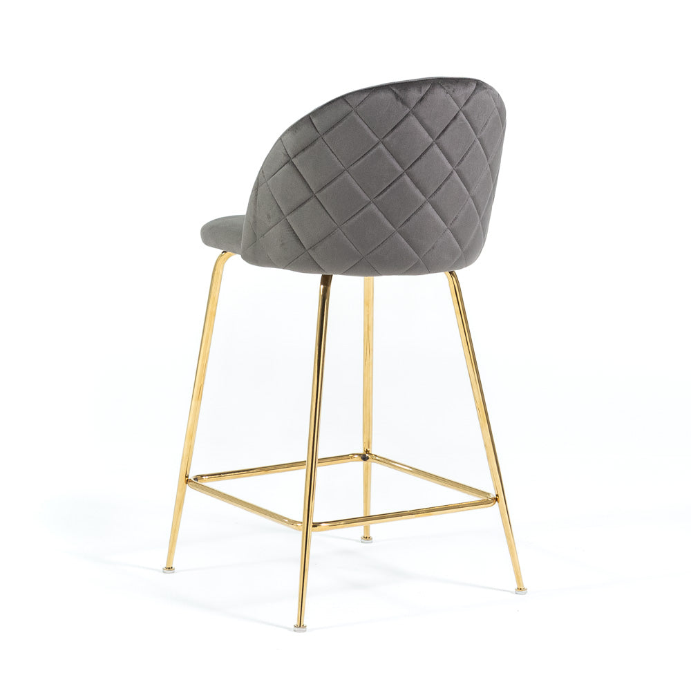 Sara XL – sgabello da cucina in velluto e gambe metallo