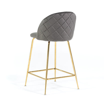 Sara XL – sgabello da cucina in velluto e gambe metallo