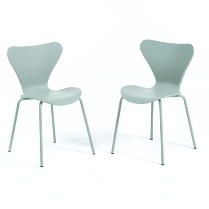 Nina – sedia in polipropilene con finitura effetto legno, colore verde agave