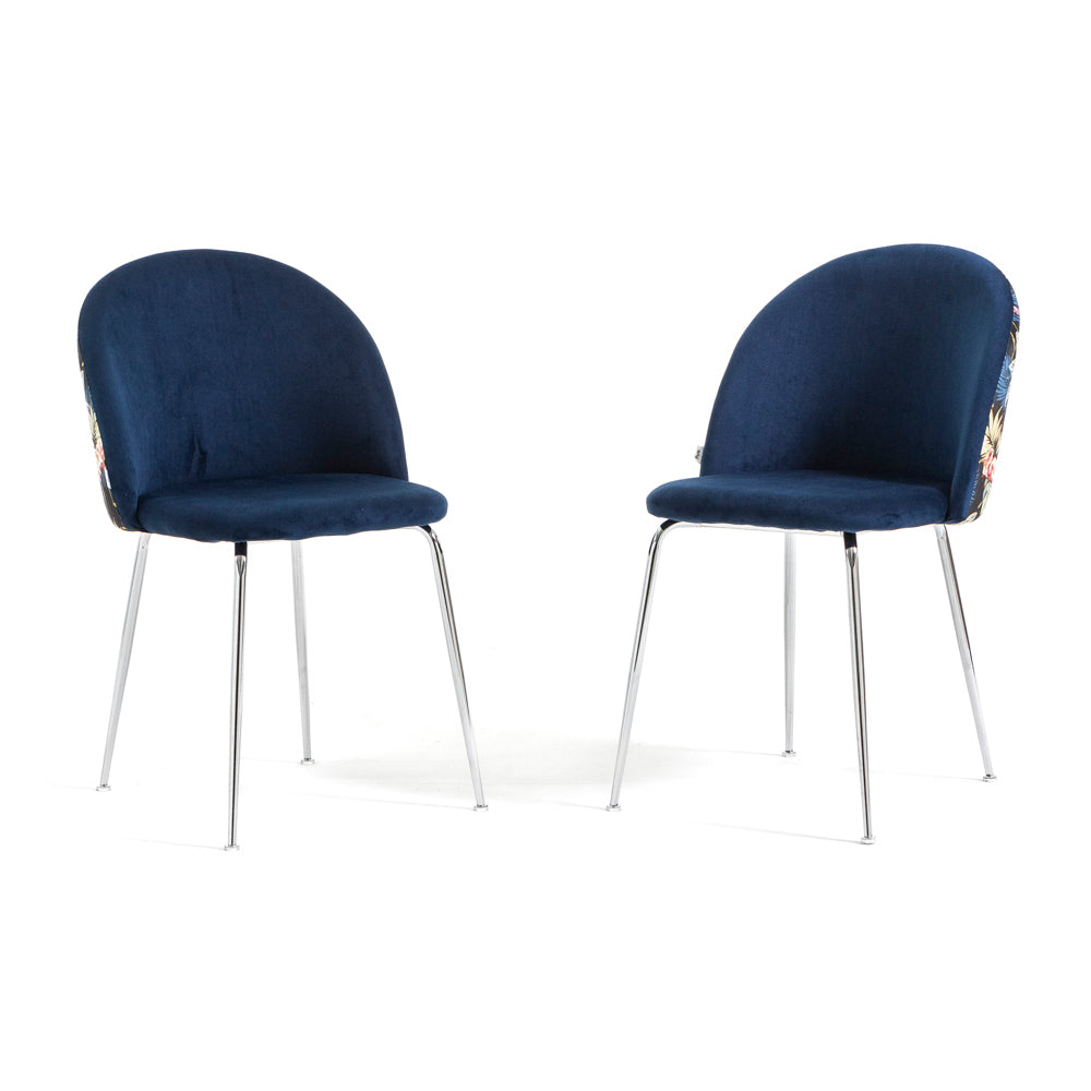 Sara – sedia in velluto decorato con gambe in metallo, colore fenicotteri, gambe argento
