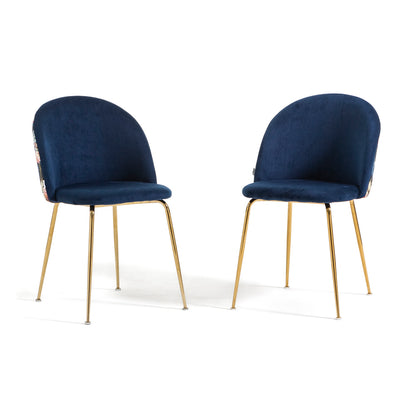 Sara – sedia in velluto decorato con gambe in metallo, colore fenicotteri, gambe oro