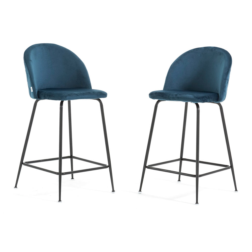 Sara XL – sgabello da cucina in velluto e gambe metallo