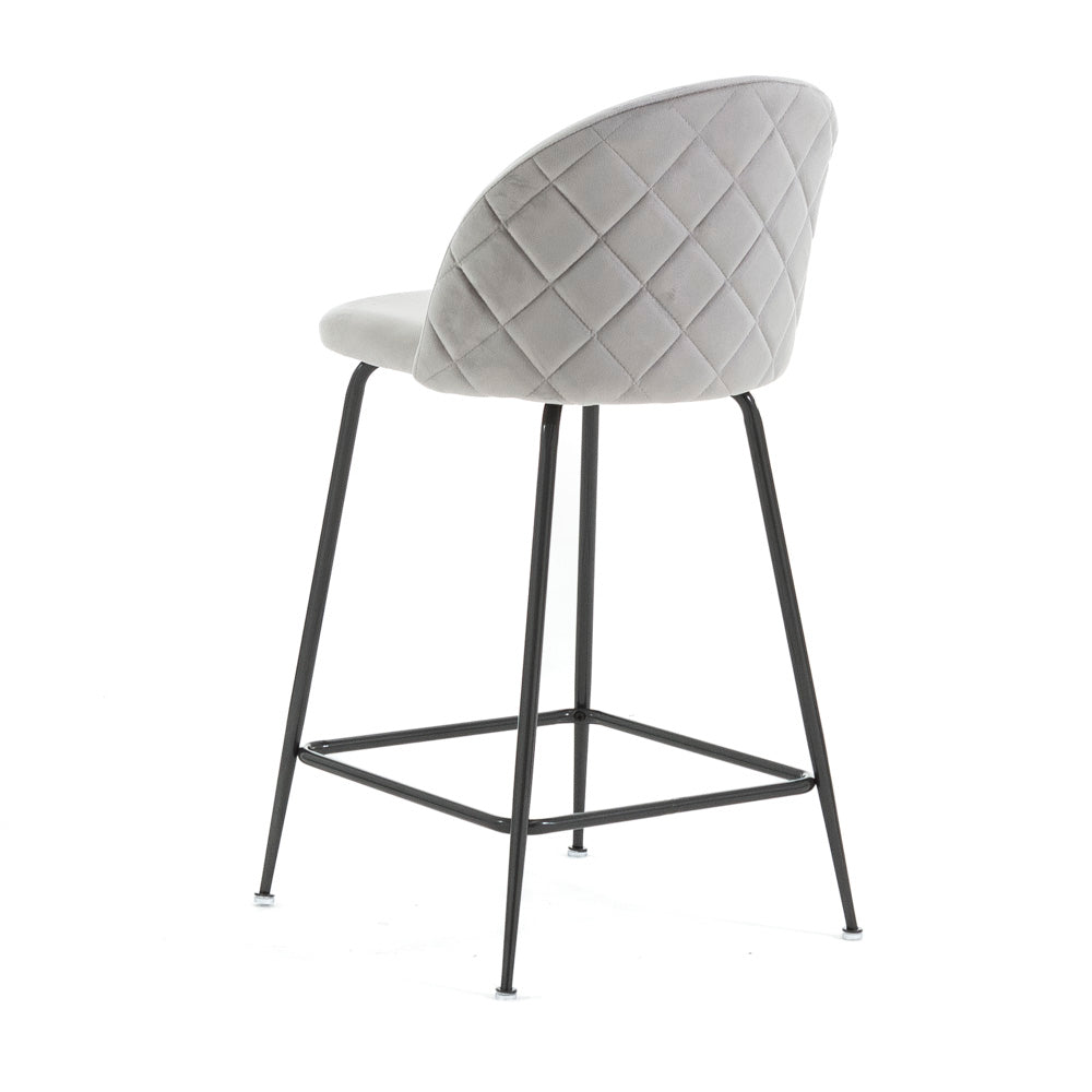 Sara XL – sgabello da cucina in velluto e gambe metallo