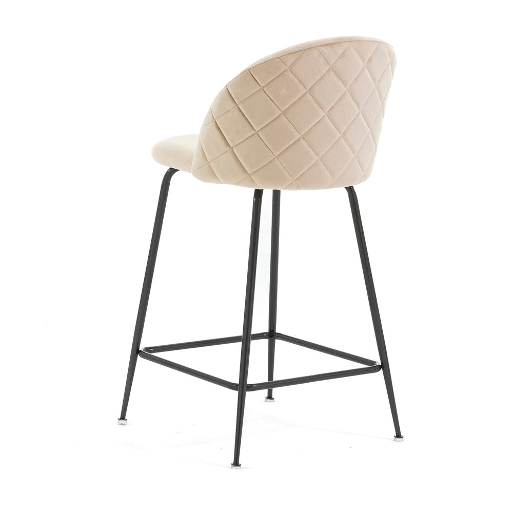 Sara XL – sgabello da cucina in velluto e gambe metallo