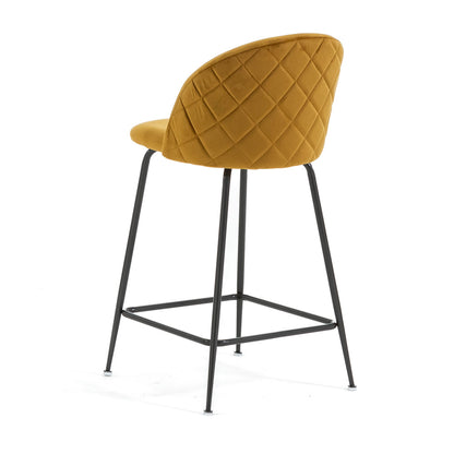 Sara XL – sgabello da cucina in velluto e gambe metallo