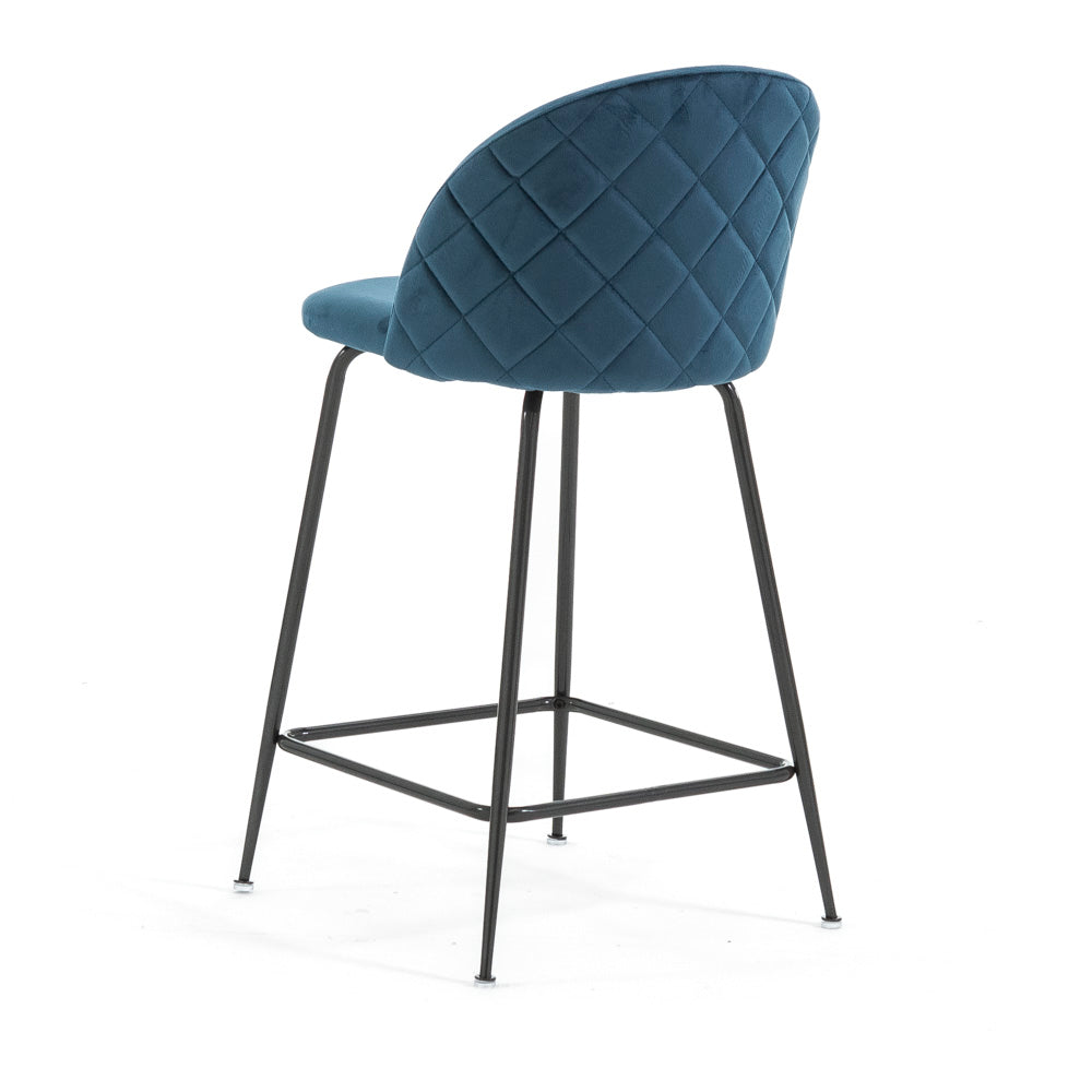 Sara XL – sgabello da cucina in velluto e gambe metallo
