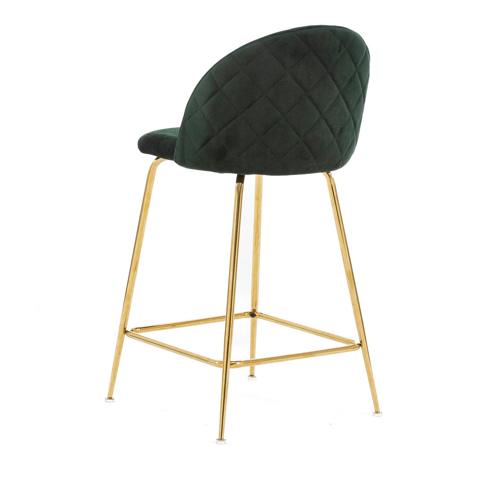 Sara XL – sgabello da cucina in velluto e gambe metallo