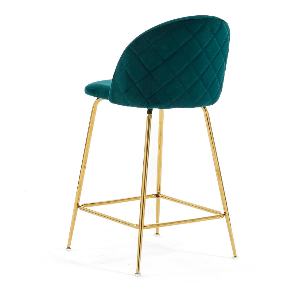 Sara XL – sgabello da cucina in velluto e gambe metallo