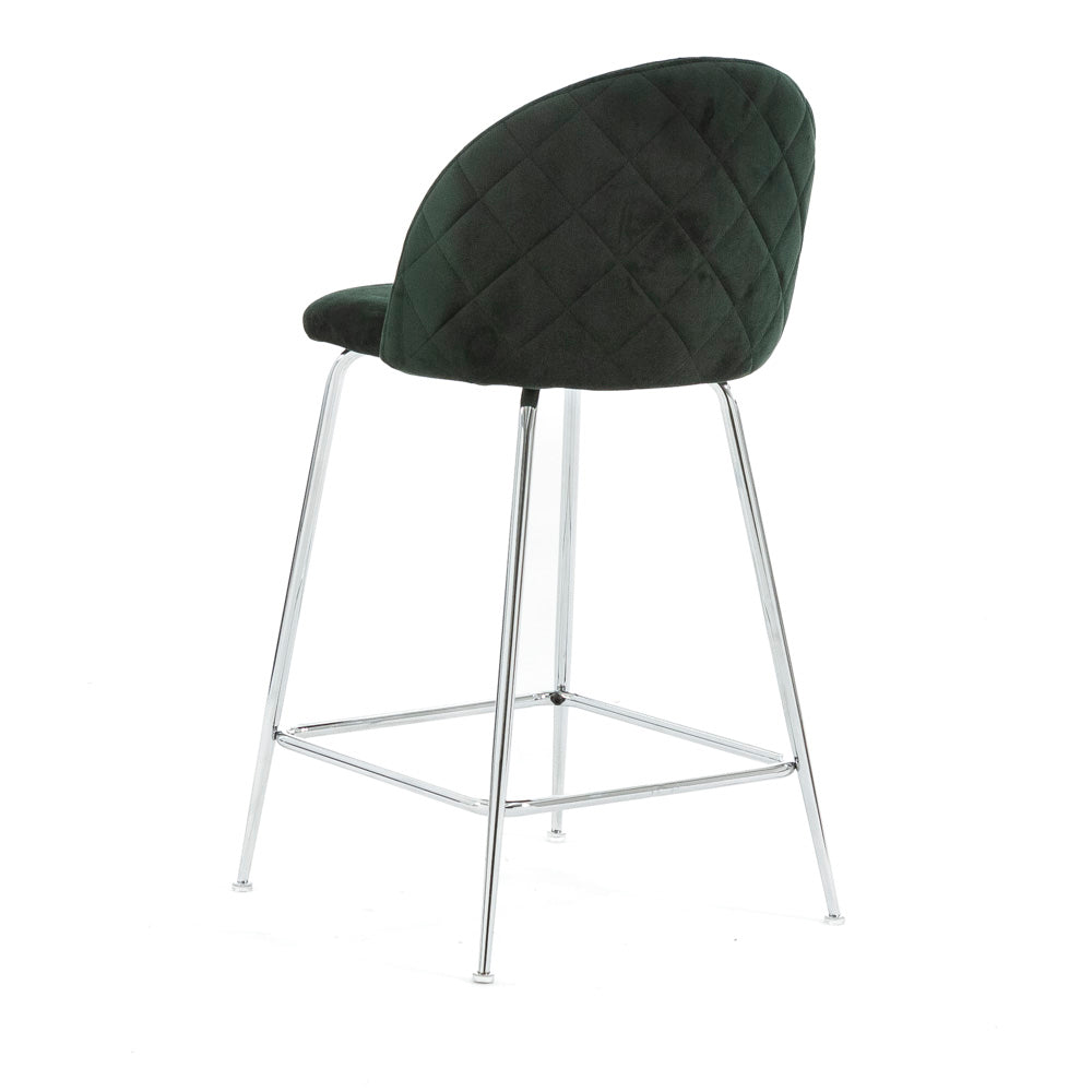 Sara XL – sgabello da cucina in velluto e gambe metallo