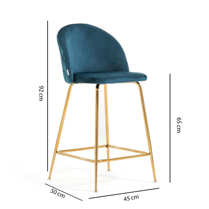Sara XL – sgabello da cucina in velluto e gambe metallo