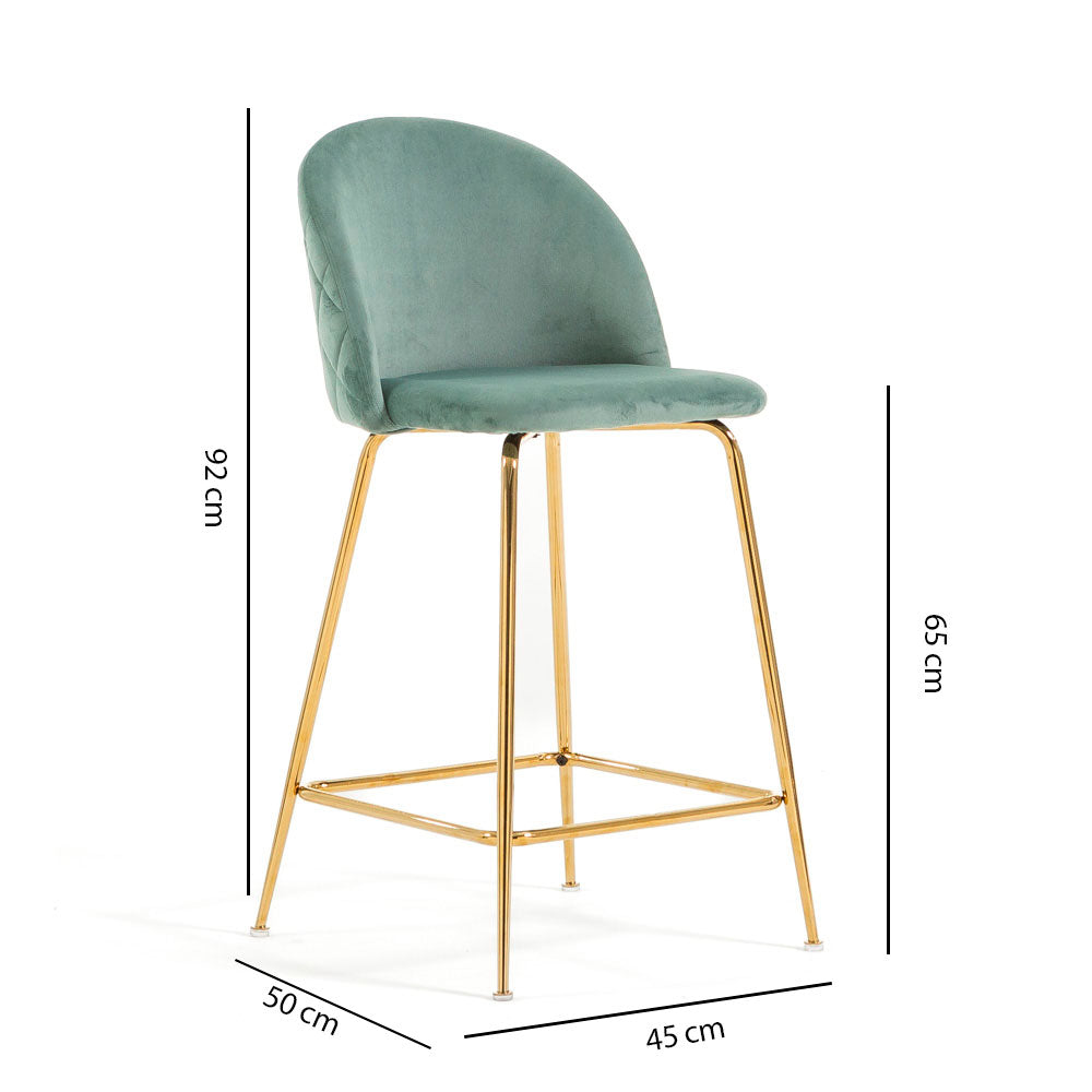 Sara XL – sgabello da cucina in velluto e gambe metallo