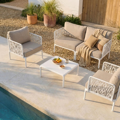 Hoya – set da giardino di design con divano, poltrone e tavolino