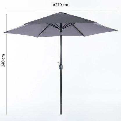 Levante – ombrellone esagonale da giardino 270 cm con manovella