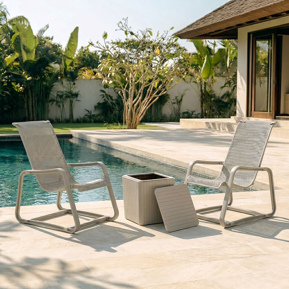 Lily – set da esterno con 2 poltrone e tavolino contenitore