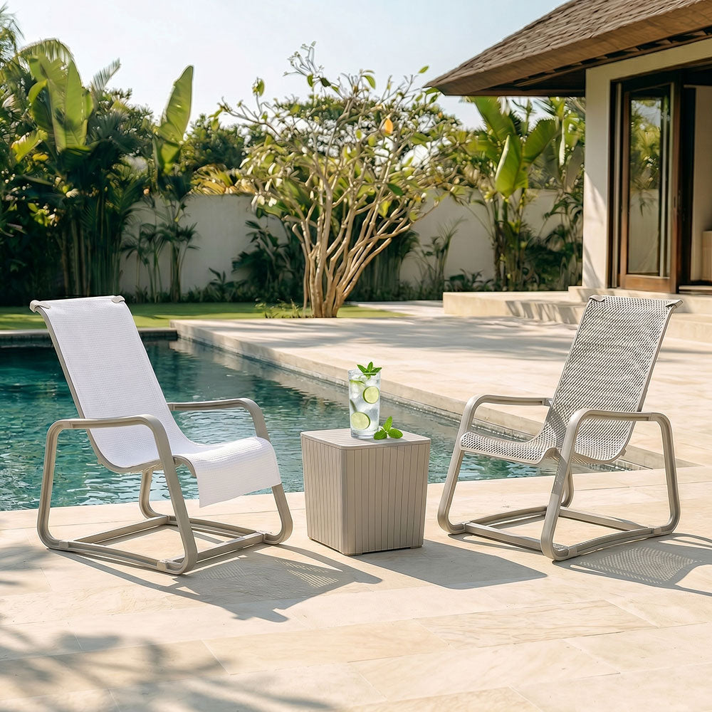 Lily – set da esterno con 2 poltrone e tavolino contenitore