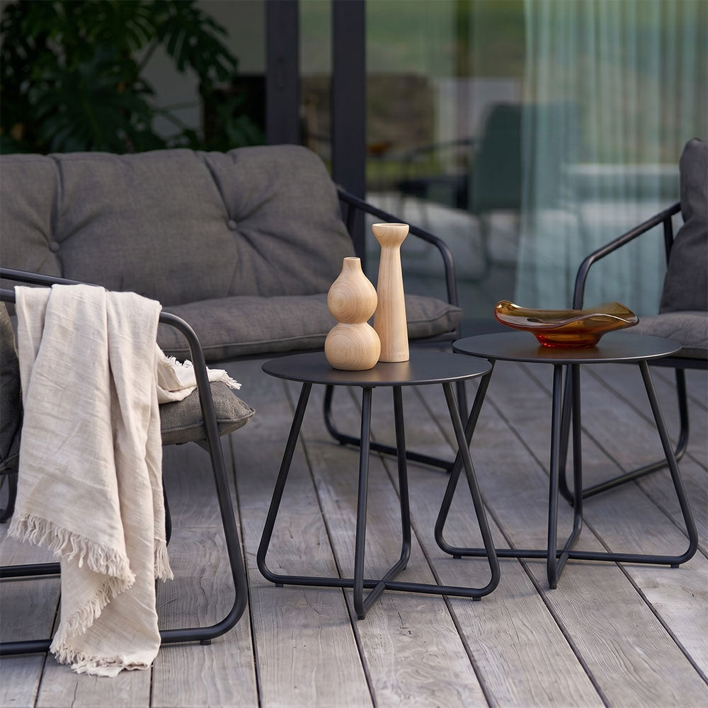 Linosa – set lounge da giardino in acciaio e tessuto