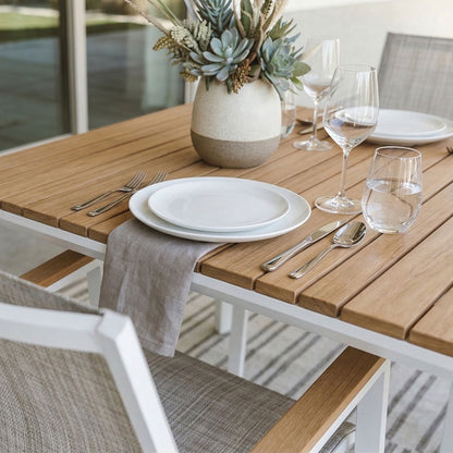 Noè & Deva set pranzo da giardino con tavolo 160x90 e 6 sedie