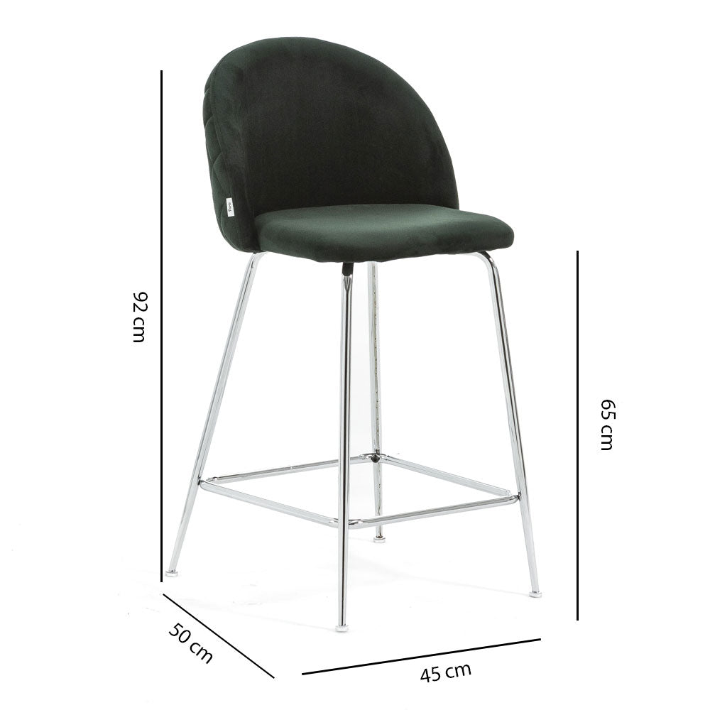 Sara XL – sgabello da cucina in velluto e gambe metallo