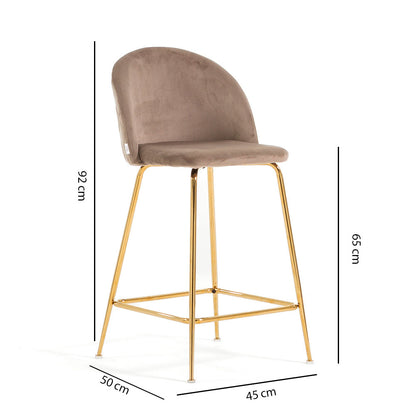 Sara XL – sgabello da cucina in velluto e gambe metallo